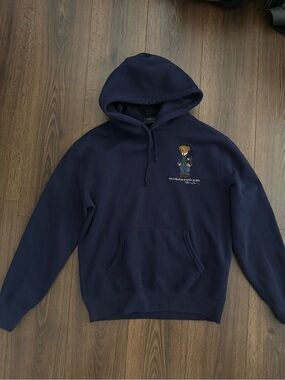 Ralph Lauren Navy Polo Bear Pullover Hoodie